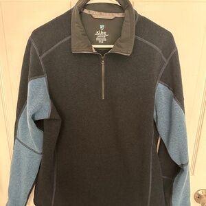 KUHL Jacket Kashmira Black and Blue 1/4 Zip Pullover Seater Size Medium